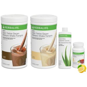 Enerjik ve Pozitif Herbalife Shake Karışımı: Vanilya, Çikolata, Aloe Vera ve Limon Çay