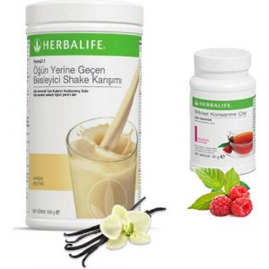 Enerjik ve Pozitif Herbalife Vanilya Shake - Ahududu Çay 50 gr