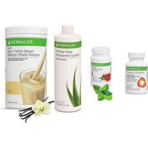Enerjik ve Pozitif Herbalife Ürünleri: Vanilya Shake, Klasik Çay 50 gr, Aloe Vera, Thermo