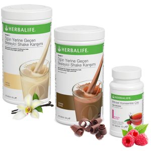 Enerjik ve Pozitif Herbalife Shake ve Çay Ahududu Kombinasyonu