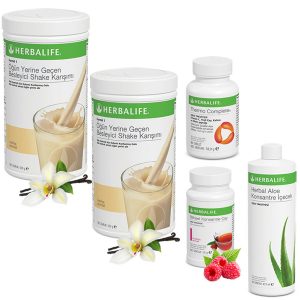 Enerjik ve Pozitif Herbalife Ürünleri: Vanilyalı Herbalife Shake, Ahududulu Herbalife Çay, Herbalife Aloe Vera ve Herbalife Thermo Complete