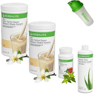 Enerjik ve Pozitif Herbalife Ürünleri: Herbalife Shake Vanilya 2 – Herbalife Çay Klasik 50 Gr – Herbalife Aloe Vera – Shaker