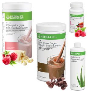 Enerjik ve Pozitif Herbalife Ürünleri: Ahududu ve Çikolata Shake ile Herbalife Çay ve Aloe Vera