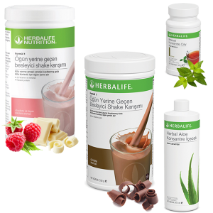 Enerjik ve Pozitif Herbalife Ürünleri: Ahududu Shake, Çikolata Shake, Çay Klasik ve Aloe Vera