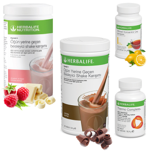 Enerjik ve Pozitif Herbalife Ürünleri: Ahududu ve Çikolata Shake ile Herbalife Çay Limon ve Thermo Complete