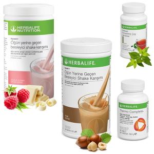 Enerjik ve Pozitif Herbalife Ürünleri: Ahududu Shake, Fındık Shake, Çay Klasik ve Thermo Complete