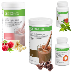 Enerjik ve Pozitif Herbalife Ürünleri: Ahududu ve Çikolata Shake ile Herbalife Çayı ve Thermo Complete