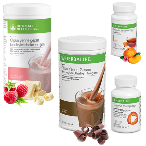 Enerjik ve Pozitif Herbalife Ürünleri: Ahududu ve Çikolata Shake ile Şeftali Çayı ve Thermo Complete