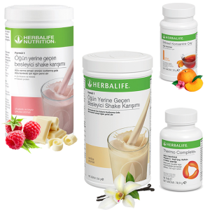 Enerjik ve Pozitif Herbalife Ürünleri: Ahududu ve Vanilya Shake ile Şeftali Çayı ve Thermo Complete