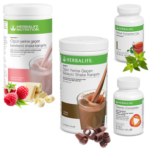 Enerjik ve Pozitif Herbalife Ürünleri: Ahududu ve Çikolata Shake ile Herbalife Çayı ve Thermo Complete