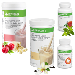 Enerjik ve Pozitif Herbalife Ürünleri: Ahududu Shake, Vanilya Shake, Çay Klasik ve Thermo Complete