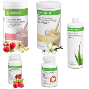 Enerjik ve Pozitif Herbalife Ürünleri: Ahududu Shake, Vanilya Shake, Ahududu Çayı, Aloe Vera ve Thermo Complete