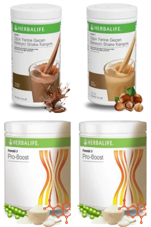 Herbalife Ürünleri Pro-Boost (2 adet) + Shake Çikolatalı + Shake Fındıklı