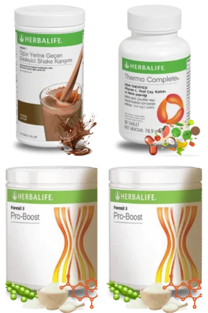 Herbalife Ürünleri Pro-Boost (2 adet) + Shake Çikolatalı + Thermo Complete