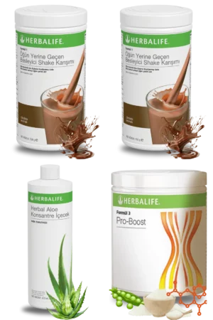 Herbalife Ürünleri Shake Çikolatalı (2 adet) + Aloe Vera + Pro-Boost