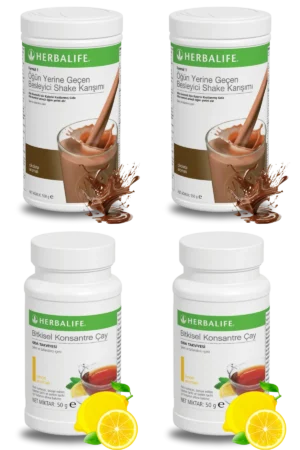 Herbalife Ürünleri Shake Çikolatalı (2 adet), Çay Limon Aromalı (2 adet)