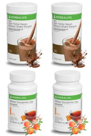 Herbalife Ürünleri Shake Çikolatalı (2 adet), Çay Şeftali Aromalı (2 adet)