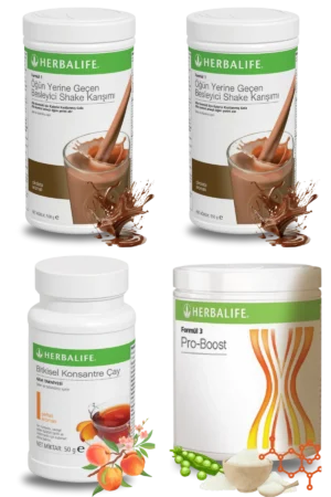 Herbalife Ürünleri Shake Çikolatalı (2 adet) + Çay Şeftali Aromalı + Pro-Boost