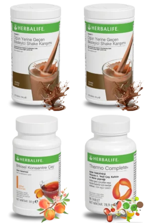 Herbalife Ürünleri Shake Çikolatalı (2 adet) + Çay Şeftali Aromalı + Thermo Complete