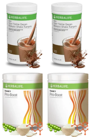 Herbalife Ürünleri Shake Çikolatalı (2 adet), Pro-Boost (2 adet)