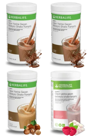 Herbalife Ürünleri Shake Çikolatalı (2 adet) + Shake Fındıklı + Shake Ahududu ve Beyaz Çikolatalı