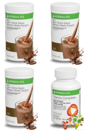 Herbalife Ürünleri Shake Çikolatalı (3 adet) + Thermo Complete