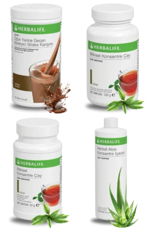 Herbalife Ürünleri Shake Çikolatalı + Çay 100gr Klasik + Çay 50gr Klasik + Aloe Vera