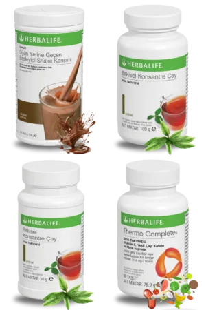 Herbalife Ürünleri Shake Çikolatalı + Çay 100gr Klasik + Çay 50gr Klasik + Thermo Complete