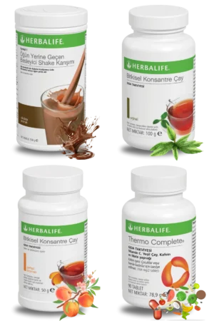 Herbalife Ürünleri Shake Çikolatalı + Çay 100gr Klasik + Çay Şeftali Aromalı + Thermo Complete