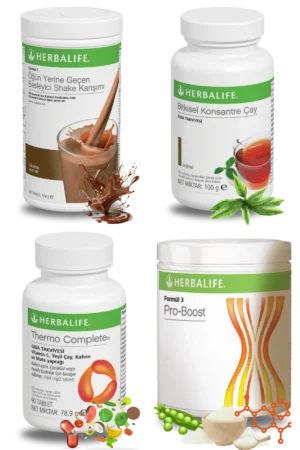 Herbalife Ürünleri Shake Çikolatalı + Çay 100gr Klasik + Thermo Complete + Pro-Boost