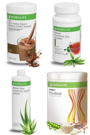 Herbalife Ürünleri Shake Çikolatalı + Çay 50gr Klasik + Aloe Vera + Pro-Boost