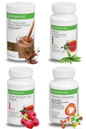 Herbalife Ürünleri Shake Çikolatalı + Çay 50gr Klasik + Çay Ahududu Aromalı + Thermo Complete