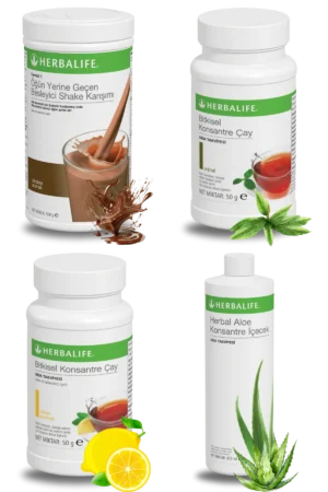 Herbalife Ürünleri Shake Çikolatalı + Çay 50gr Klasik + Çay Limon Aromalı + Aloe Vera