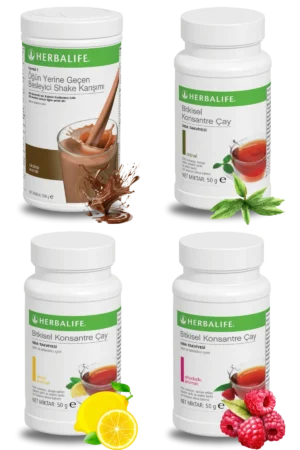 Herbalife Ürünleri Shake Çikolatalı + Çay 50gr Klasik + Çay Limon Aromalı + Çay Ahududu Aromalı
