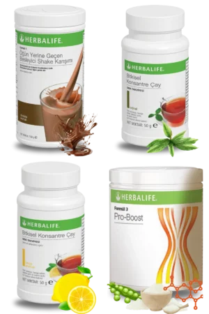 Herbalife Ürünleri Shake Çikolatalı + Çay 50gr Klasik + Çay Limon Aromalı + Pro-Boost