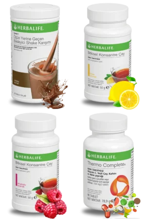 Herbalife Ürünleri Shake Çikolatalı + Çay Limon Aromalı + Çay Ahududu Aromalı + Thermo Complete