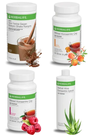 Herbalife Ürünleri Shake Çikolatalı + Çay Şeftali Aromalı + Çay Ahududu Aromalı + Aloe Vera