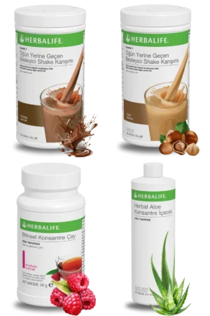 Herbalife Ürünleri Shake Çikolatalı + Shake Fındıklı + Çay Ahududu Aromalı + Aloe Vera