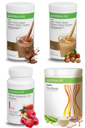 Herbalife Ürünleri Shake Çikolatalı + Shake Fındıklı + Çay Ahududu Aromalı + Pro-Boost