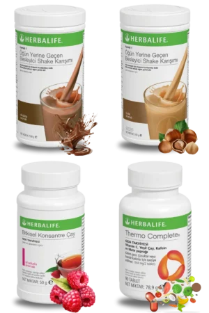 Herbalife Ürünleri Shake Çikolatalı + Shake Fındıklı + Çay Ahududu Aromalı + Thermo Complete