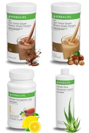 Herbalife Ürünleri Shake Çikolatalı + Shake Fındıklı + Çay Limon Aromalı + Aloe Vera