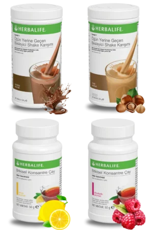 Herbalife Ürünleri Shake Çikolatalı + Shake Fındıklı + Çay Limon Aromalı + Çay Ahududu Aromalı