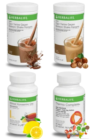 Herbalife Ürünleri Shake Çikolatalı + Shake Fındıklı + Çay Limon Aromalı + Thermo Complete