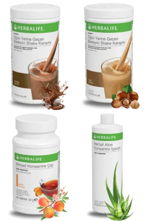Herbalife Ürünleri Shake Çikolatalı + Shake Fındıklı + Çay Şeftali Aromalı + Aloe Vera