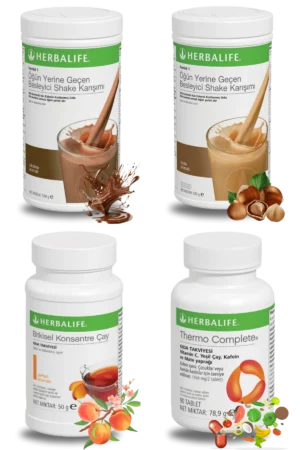 Herbalife Ürünleri Shake Çikolatalı + Shake Fındıklı + Çay Şeftali Aromalı + Thermo Complete