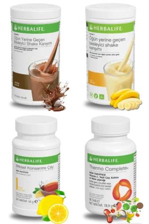 Herbalife Ürünleri Shake Çikolatalı + Shake Muzlu + Çay Limon Aromalı + Thermo Complete
