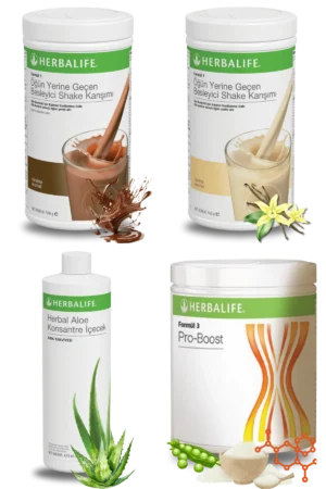 Herbalife Ürünleri Shake Çikolatalı + Shake Vanilyalı + Aloe Vera + Pro-Boost