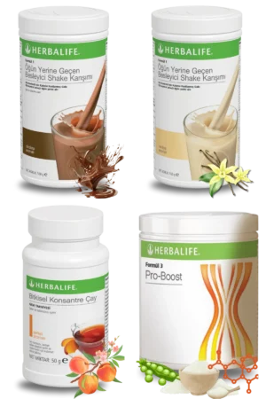 Herbalife Ürünleri Shake Çikolatalı + Shake Vanilyalı + Çay Şeftali Aromalı + Pro-Boost