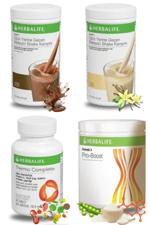 Herbalife Ürünleri Shake Çikolatalı + Shake Vanilyalı + Thermo Complete + Pro-Boost