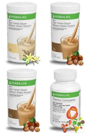 Herbalife Ürünleri Shake Fındıklı (2 adet) + Shake Vanilyalı + Thermo Complete